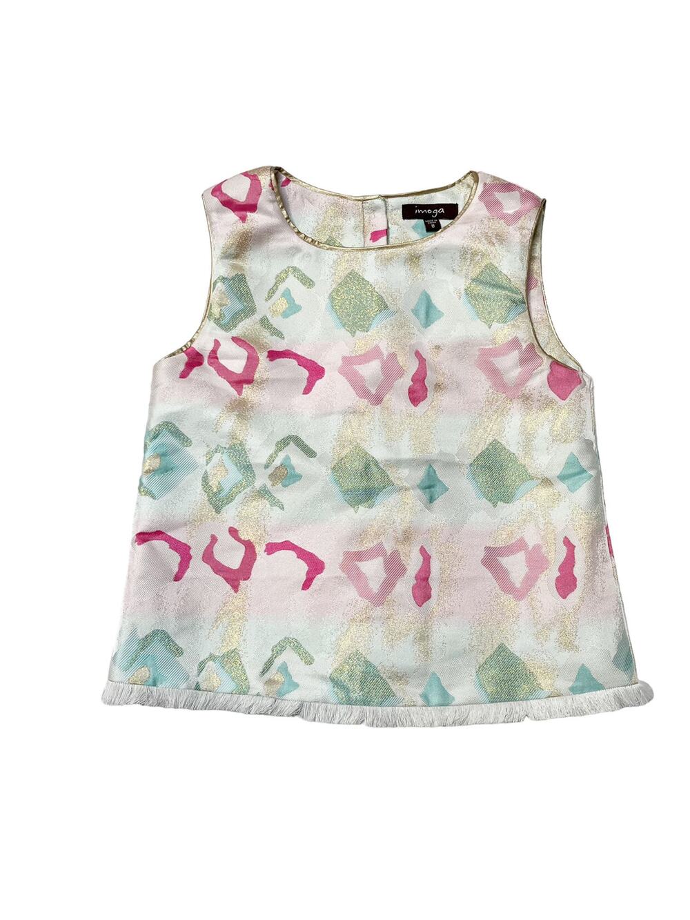 Imoga Sleeveless Patterned Formal Top Size 8